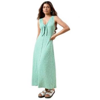 Buttoned Sage Floral Midi Dress (Petite)