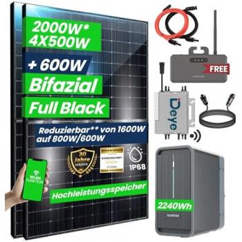 CamperGold® 2000W Balkonkraftwerk mit Speicher 2,24 kWh Marstek B2500-D