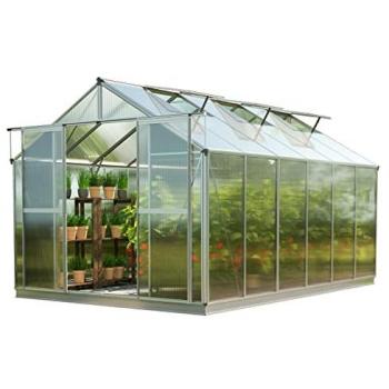 Serre de jardin aluminium 225 x 384 cm avec panneaux 6 mm