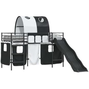 Compact Metal Kids Loft Bed, Black, 74.5 cm x 190 cm