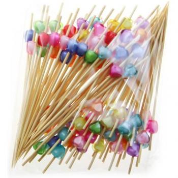 Fourchette en bambou jetable, 100 pièces pour brochette