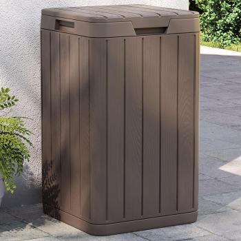 Brown Outdoor Rubbish Bin 38x38x65 cm PP