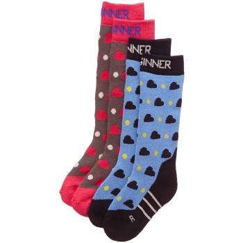 Pack de 2 chaussettes de ski Fille Sinner Siwe Bleu/Gris 27-30