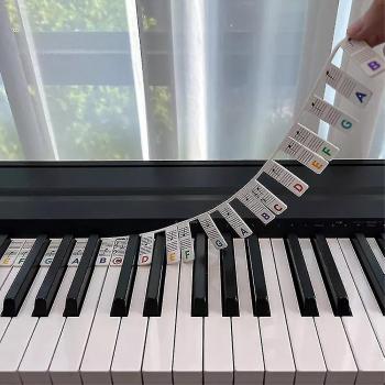 Guide de notes de piano 88 touches – stickers silicone amovibles