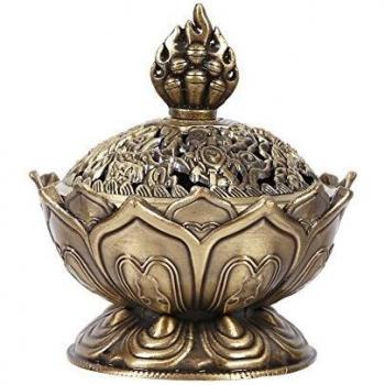 Yosso ceramica bruciatore incenso porta ottone intaglio bronzo rosso bronzo