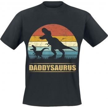 T-Shirt Daddysaurus 3 per Uomo Nero S a 4XL
