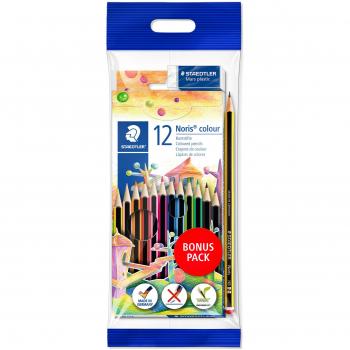 Boîte de 12 crayons couleur + 1 gomme Mars Plastic + 1 crayon graphite HB