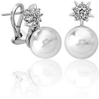 Pendientes Majorica de plata con diseño Tú y yo
