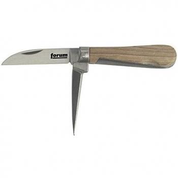 Lame double en acier carbone, poignée bois – 160 mm