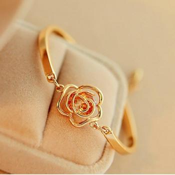 Black Velvet Camellia Bangle