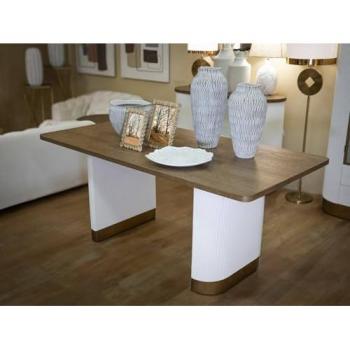 Estante de Cocina Figliaro Consola 180x90 H76 Blanco Marrón