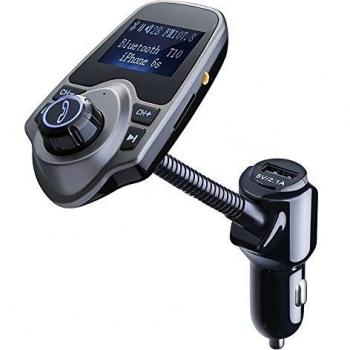 Transmisor FM AutoBluetooth con carga USB 5V/2.1A y entrada de audio 3,5 mm