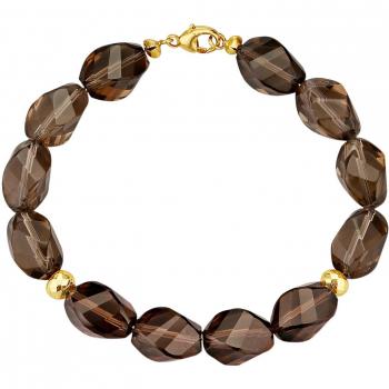 KLiNGEL Armband für Damen aus Rauchquarz und Pyrit