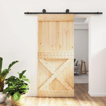 Porte coulissante en pin massif 95x210 cm