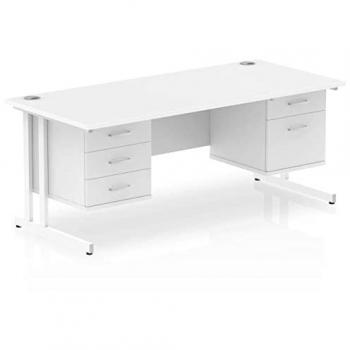 Dynamic White Cantilever Office Desk