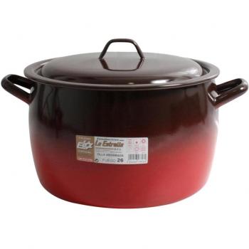 La Stella Esmaltata Pentola Bombata con Copertura – 26 cm, 10 L