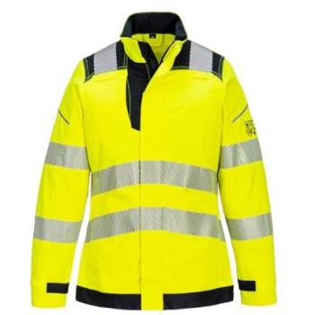 Portwest PW3 FR Women’s Safety Jacket – Bright Yellow with Black Accents, XL