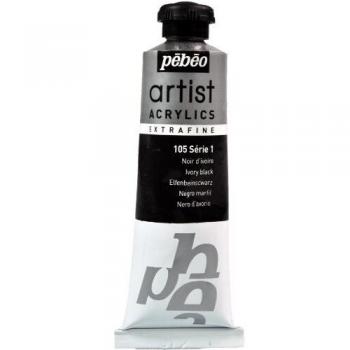 Künstlerfarbe und Bastelfarbe von Pebeo, Extrafine Acryl (Elfenbeinschwarz)