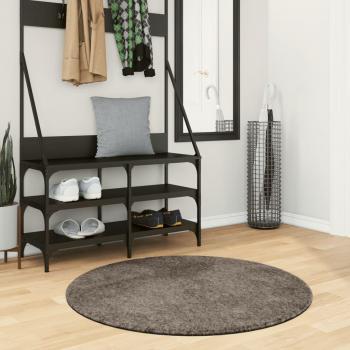 VidaXL Hochflor Teppich ISTAN Grau Ø 100 cm