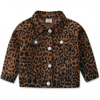 Chaqueta de niña con estampado de leopardo, abrigo de manga larga, 1 a 6 años