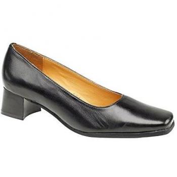 Amblers Womens Walford Leather Court Black Size 3.5