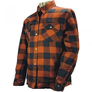 Camicia Moto Unisex Bores Lumberjack Nero Arancione XL