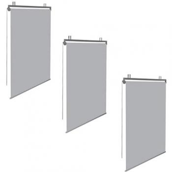 Set di tende a rullo grigio chiaro per pergola L.124 x h. 225 cm