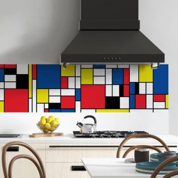 Panel Mondrian de Cocina Adhesivo 400 × 50 cm