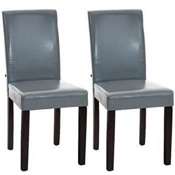 Set 2 sedie Ina in similpelle grigio scuro