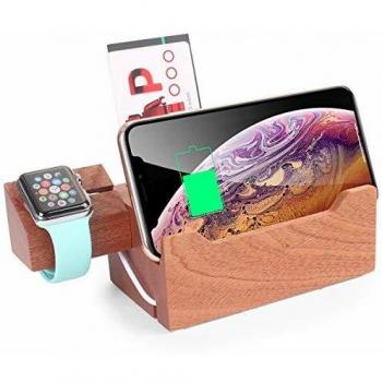 Holz‑Ladeorganizer AICase: iWatch, AirPods, iPhone