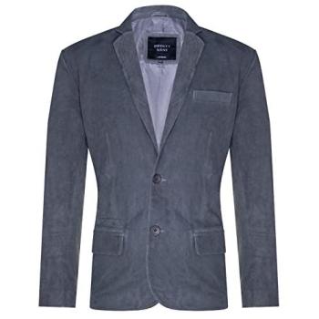 3XL Grey Infinity Leather Slim Goat Suede Jacket