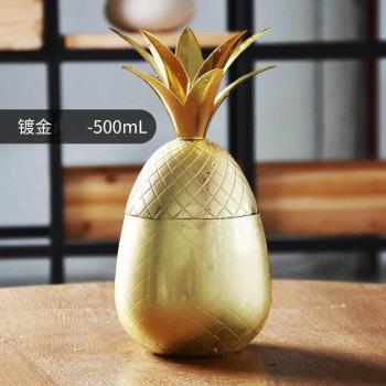 Coctelera de cristal con diseño de piña y acero inoxidable 304