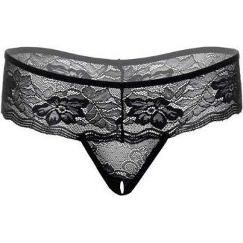 Jane Crotchless Tanga Schwarz L/XL