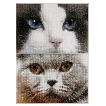 Smokey und Blu: Kreuzstich-Katzen