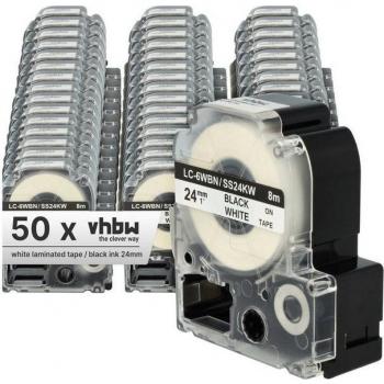 Vhbw 24 mm Black on White Label Tape – Fits SR530C, SR550, SR530, SR6700D, SR3900P, SR750 & SR40