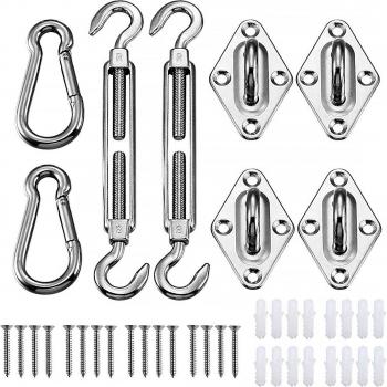 Tornillos con gancho plateado para sombra de vela