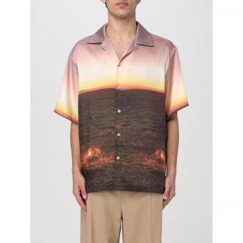 MSGM Men's Short Sleeve Multicolor Shirt