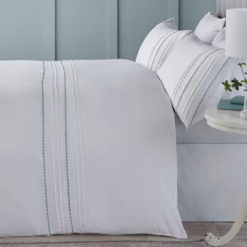 Serene Blue Ric Rac Duvet Cover Set