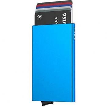 VULKIT Slim Wallet für Damen und Herren, Blau
