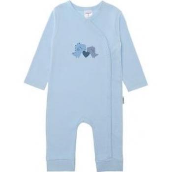 Liliput Baby‑Jumpsuit Dino – hellblau, durchgehende Druckknopfleiste, Größe 50/56