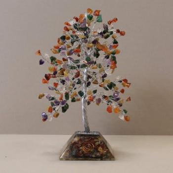 Ornamental Gemstone Tree with Orgonite Base