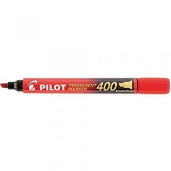 PILOT Marker 400 encre rouge, pointe droite, indélébile