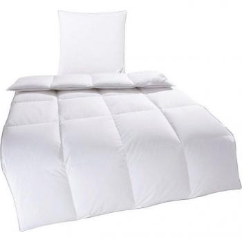 TAMINS Premium Daunenbettdecke 135x200 cm mit beidseitigem Kopfkissen – Made in Germany