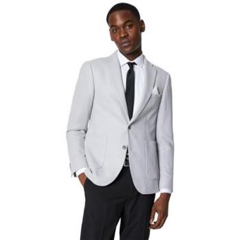 Burton Men’s Pique Jersey Patch Pocket Suit Jacket – 36R (Grey)
