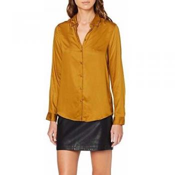 Seidensticker Damen Hemdbluse modern fit Satin 100% Viskose, Braun