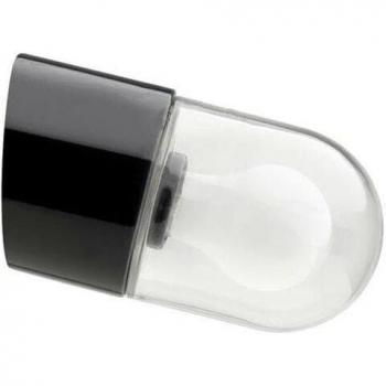 Applique murale Zangra Pure – Porcelaine & verre clair, Ø 8,5 cm, H 9,5 cm, Noir