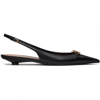 Valentino Garavani Women's Vlogo Bold Leather Ballet Sandal in Black | Size 37 | 5W2S0IY1EEY0NO