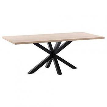 Table d'Entree Arya 200x100 Plateau Bois Pieds Noirs