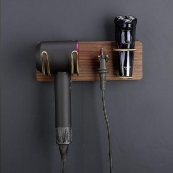 Dyson Haartrockner Wandhalterung Nussbaum Holz Dekor