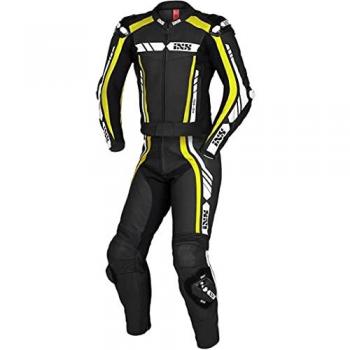 IXS Sport RS‑800 1.0 Costume en cuir de moto de deux pièces Noir Blanc Jaune taille : M 102